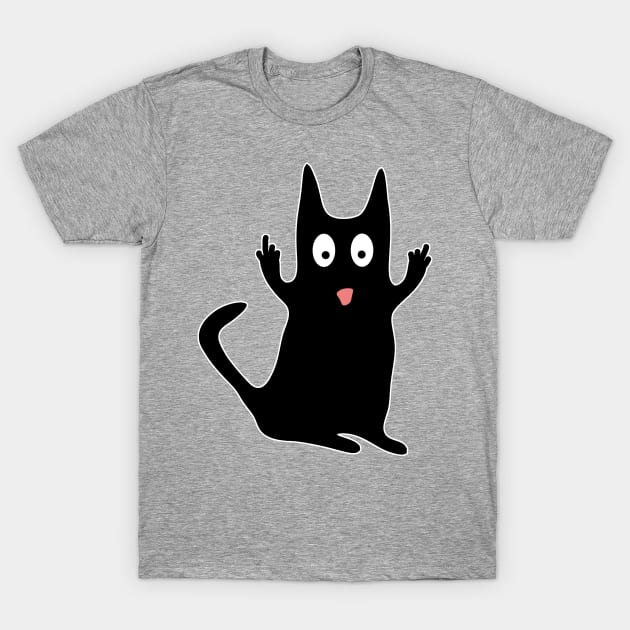 Funny Black Cat with Attitude Gift T-Shirt by youokpun